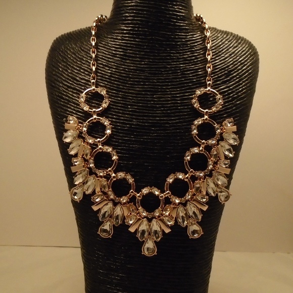 Lydell NYC Jewelry - Lydell NYC Rhinestone Statement Bib Necklace NWOT